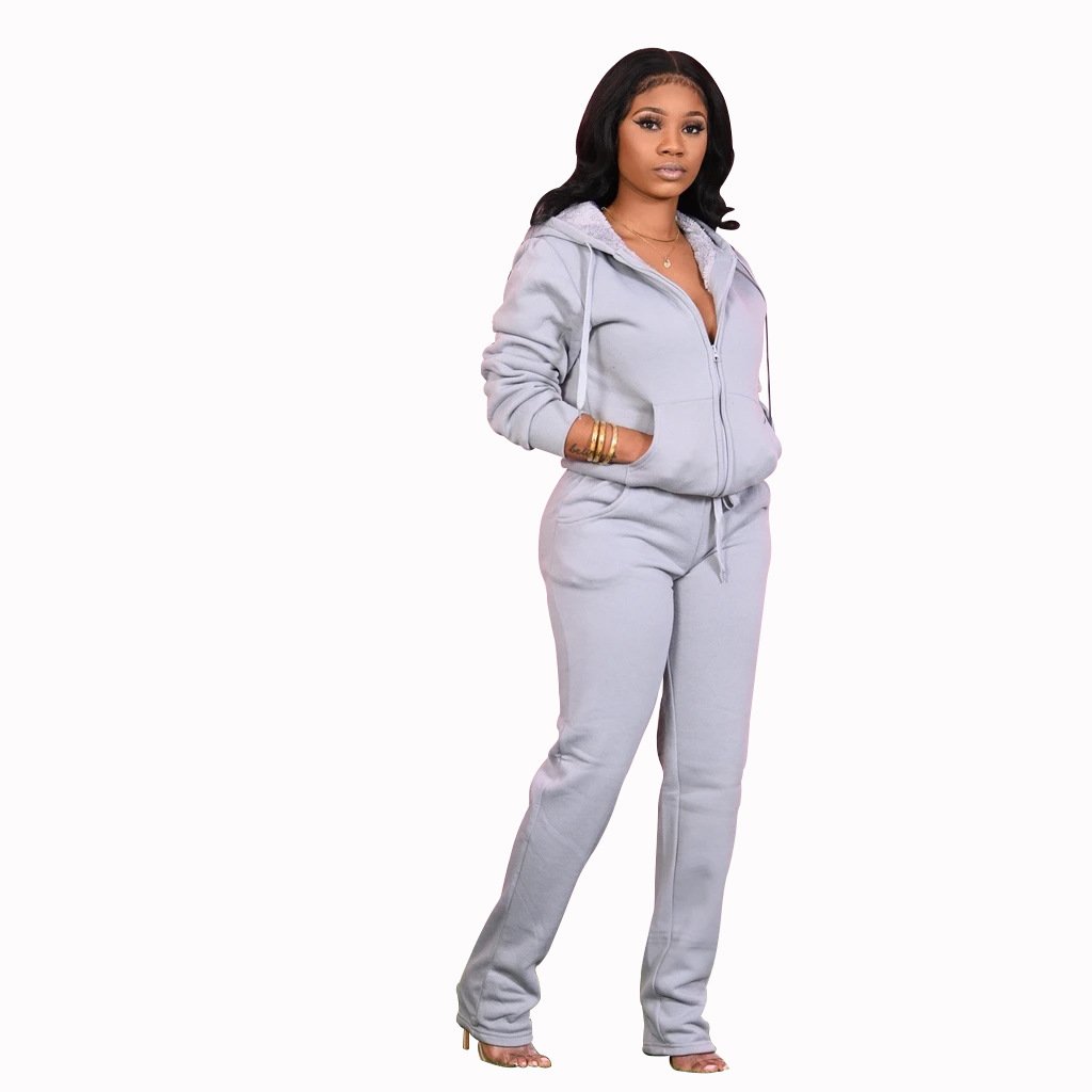Manufacturer Wholesale Autumn Jogger Tracksuits Two Piece Set Gym Custom Logo Plain Plus Size Zip Up Hoodie Outfits Women'S Sets