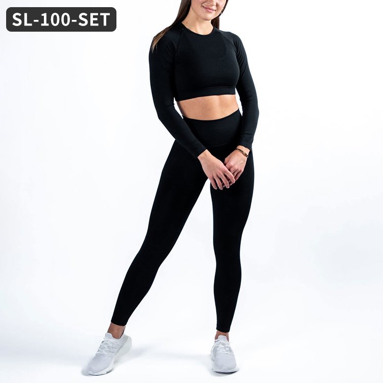 Seamless Yoga Sets Women's Two Piece Solid Color High Waist Tight Yoga Sets Fitness Women Women Yoga Set