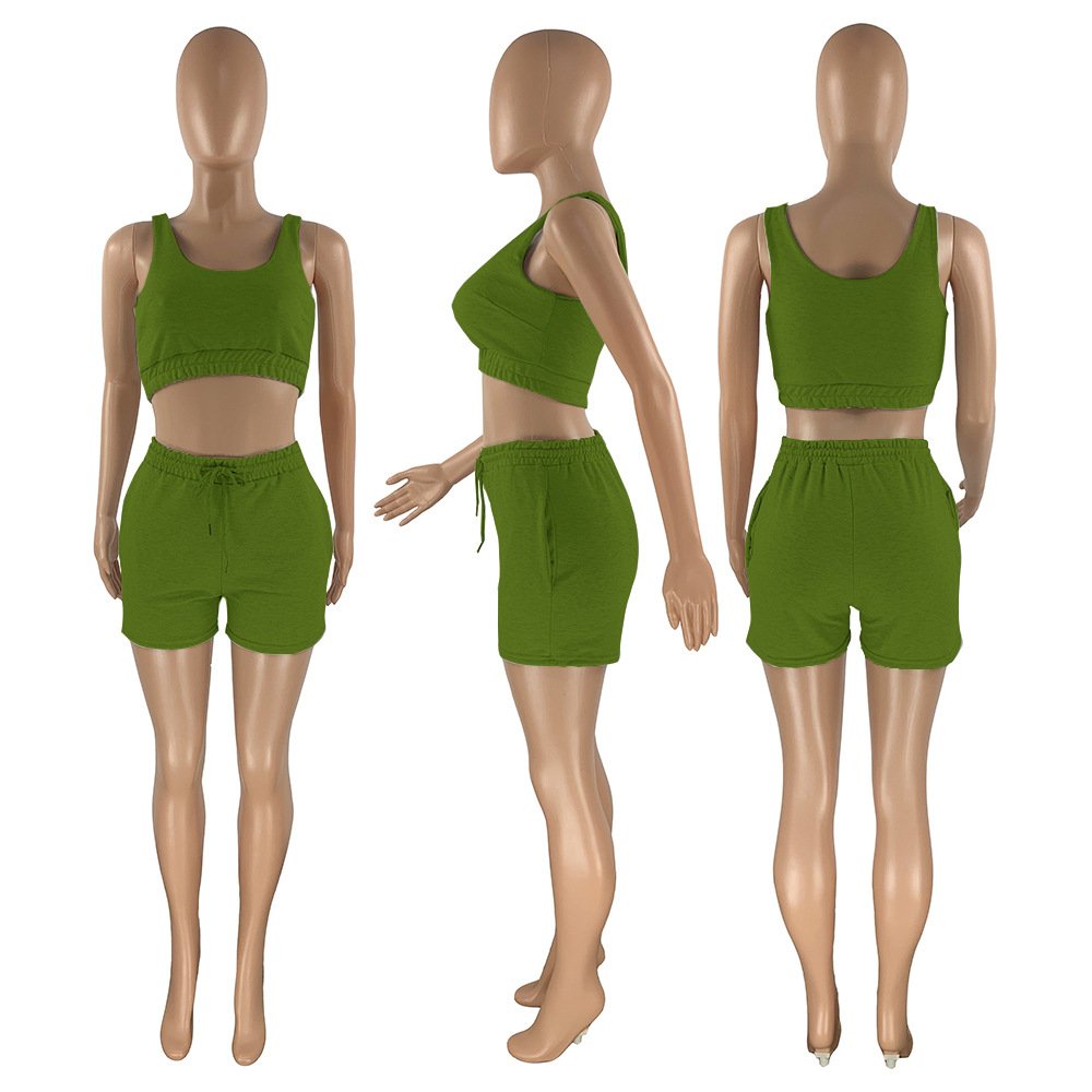 2024 High Quality Women Clothing Custom Logo Joggers Crop Top Two Piece Pants Set Women Comfy Cotton Workout Women 2 Piece Set
