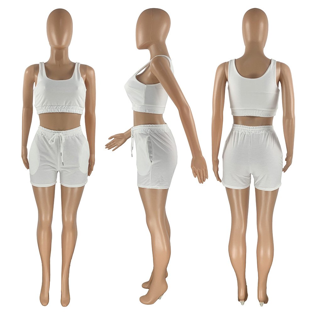 2024 High Quality Women Clothing Custom Logo Joggers Crop Top Two Piece Pants Set Women Comfy Cotton Workout Women 2 Piece Set