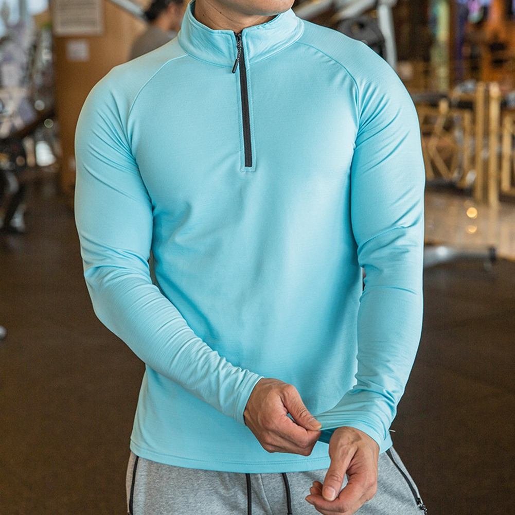 wholesale Custom Print Fitness Quick dry Breathable Plus Size Athletic Gym Workout Training Top Mens gym quarter zip pullover