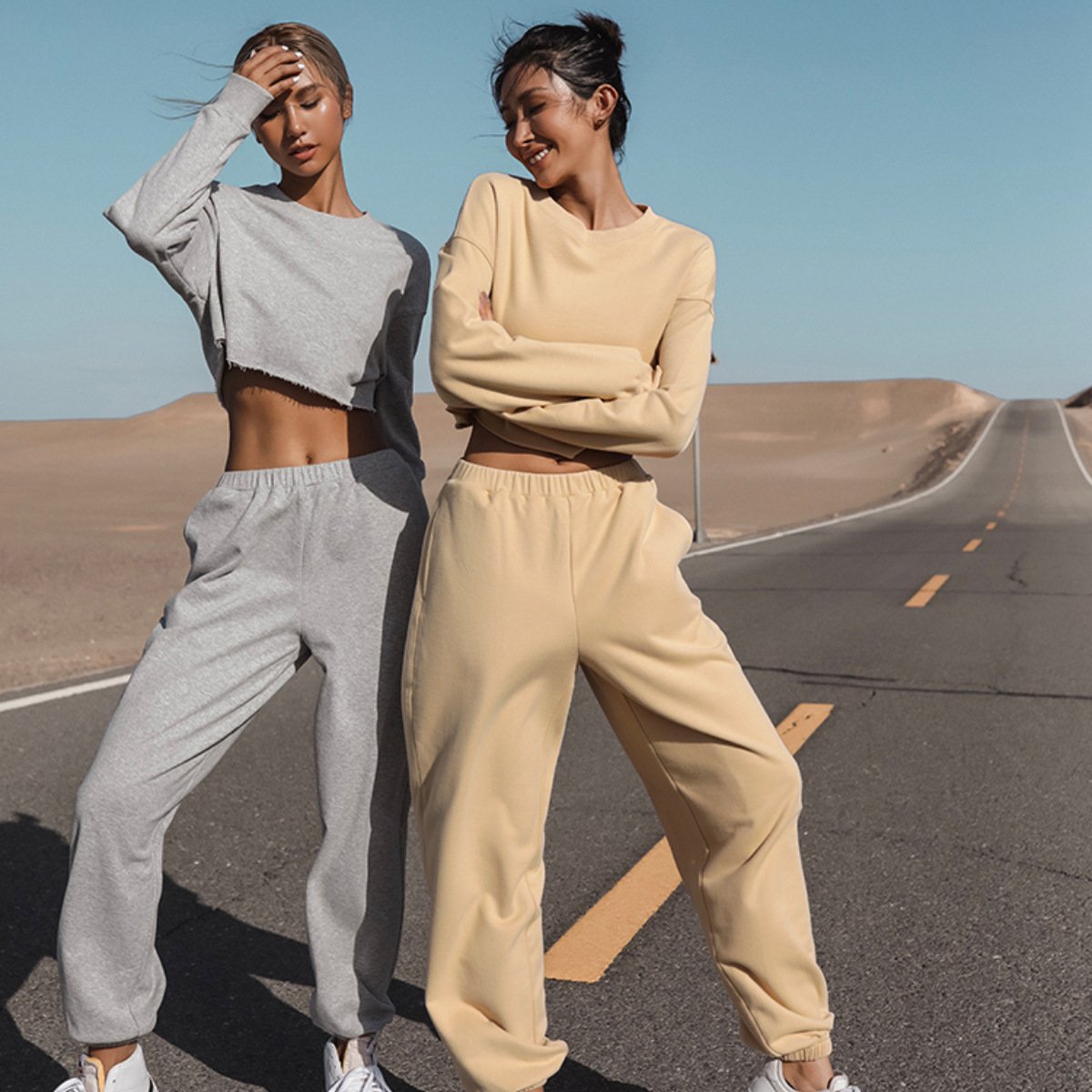 New Fashionable Fall Set Cheap Sweatshirt Two Pieces Pant Sets Women Jogger Sweatsuit Set