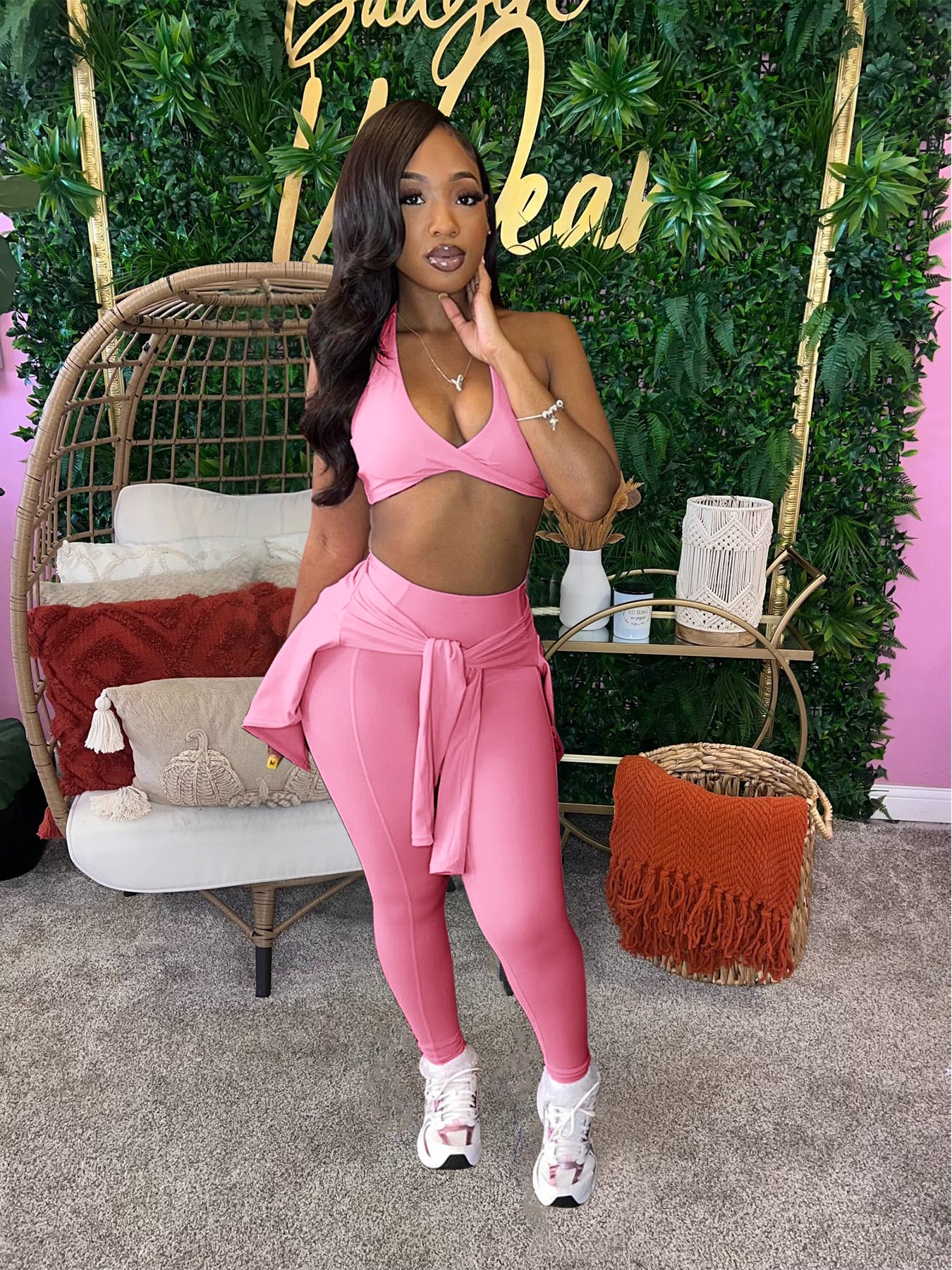Sports Yoga Suit 3 Piece Set Women Outfit Solid Casual Long Sleeve Zipper Slim Jacket Vest Skinny Legging Fall Women's Clothing