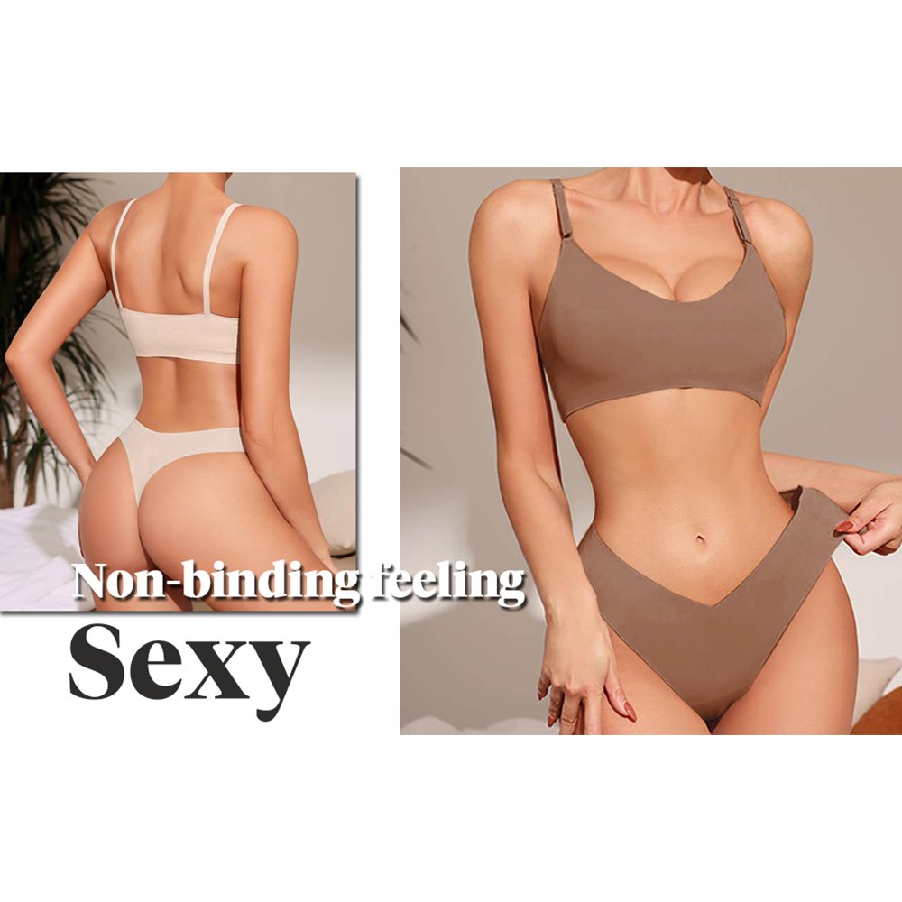 Sexy Women's Custom Logo Femme Bra And Panty Set Bralette High Quality Women Lingerie Set Two Piece Seamless Bra Thong Set OEM