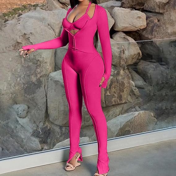 Womens Tracksuits 2 Piece Sets Yoga Gym Workout Outfits Sports Zip Up Jackets Tummy Control Leggings Sweatsuits Women's Sets