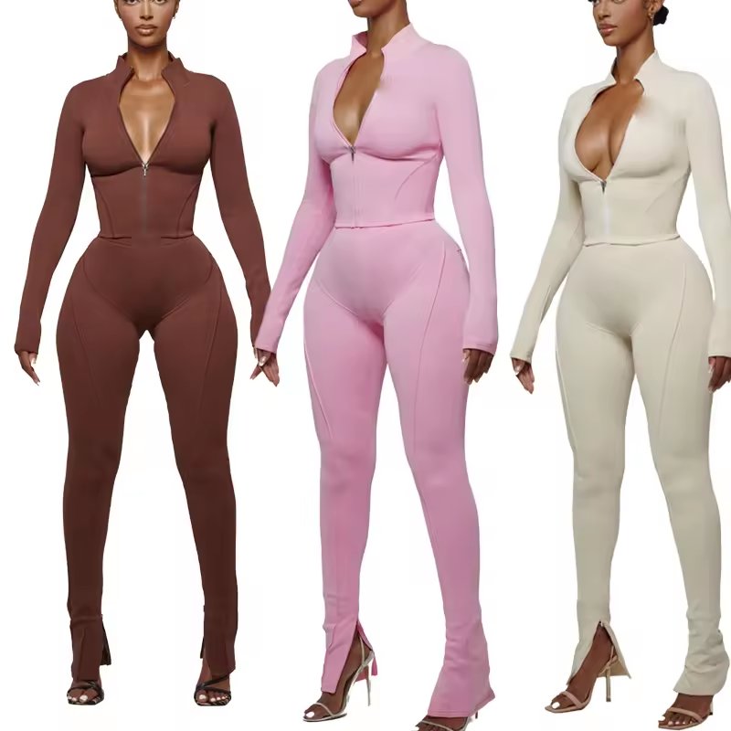Womens Tracksuits 2 Piece Sets Yoga Gym Workout Outfits Sports Zip Up Jackets Tummy Control Leggings Sweatsuits Women's Sets
