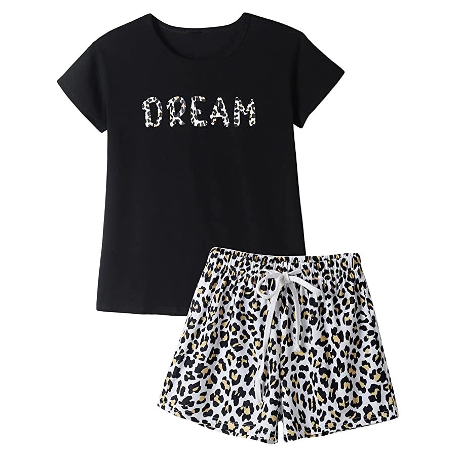 Custom Summer Casual Women O-Neck Striped Outfit Short Sleeve Crop T-Shirt & Shorts Drawstring Tracksuit Casual Set