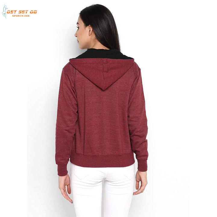 Custom Logo Printed High Quality Women's Hoodie Zip-Up Puffer Sweatshirt with Hood for Winter Sports Style