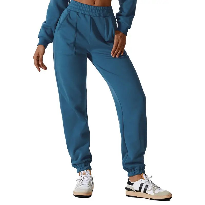 High Quality Tracksuits Crop Tops Hoodies and Jogging Sweatsuit Set Women Fleece Casual 2 Piece Jogger Set