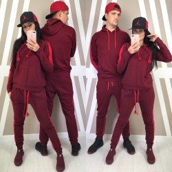 Sweat Suits wholesale private label split color thick cotton unisex good quality fitted couple's men's women's sweat suit sets