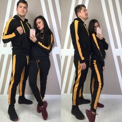 Sweat Suits wholesale private label split color thick cotton unisex good quality fitted couple's men's women's sweat suit sets