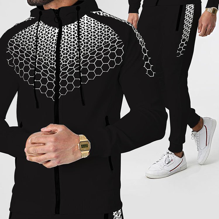Custom Logo Suit Sweatsuit Sets Tracksuit Mens Sport Jogging Tracksuits Set Plain Zipper White Stripe Tracksuit By Maximize Wear