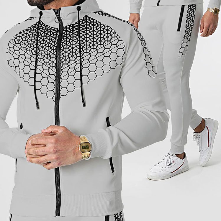 Custom Logo Suit Sweatsuit Sets Tracksuit Mens Sport Jogging Tracksuits Set Plain Zipper White Stripe Tracksuit By Maximize Wear