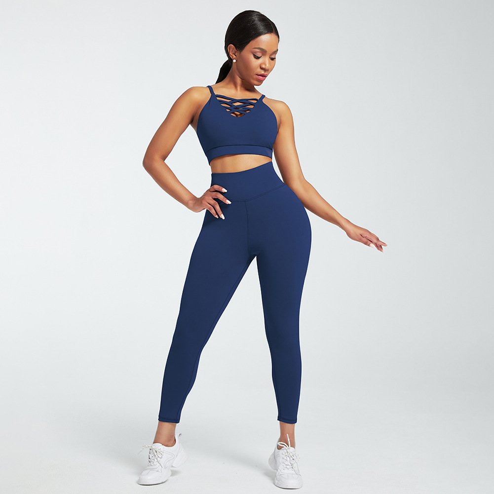 2023 Custom Logo 3 Pieces Women Sportswear Seam Sports Bra High Waist Leggings Suit Active Wear Athletic Gym Fitness Yoga Sets