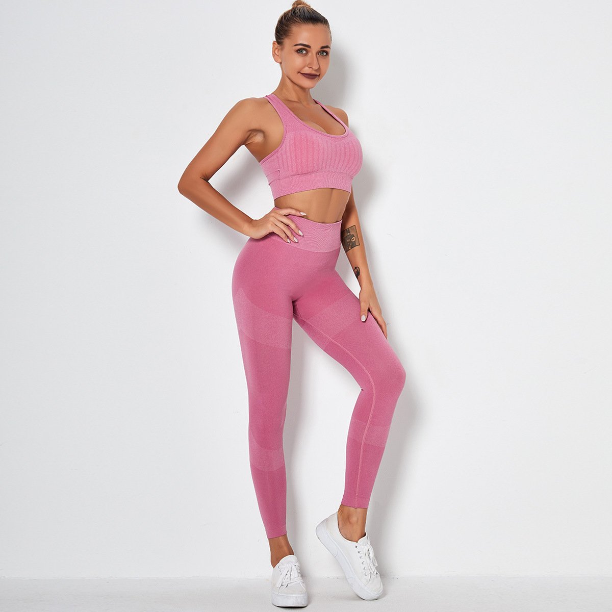 Yoga Set Pant Bra Gym Tracksuit Yoga Bra Seamless Leggings Running Women Tops Pant Bicycle Outdoor Sportswear