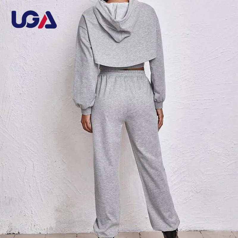 Wholesale Plus Size Custom Women 2 Piece Tracksuits Jogging Suit Sportswear Cotton Sweatsuit Hoodies Sets for Women