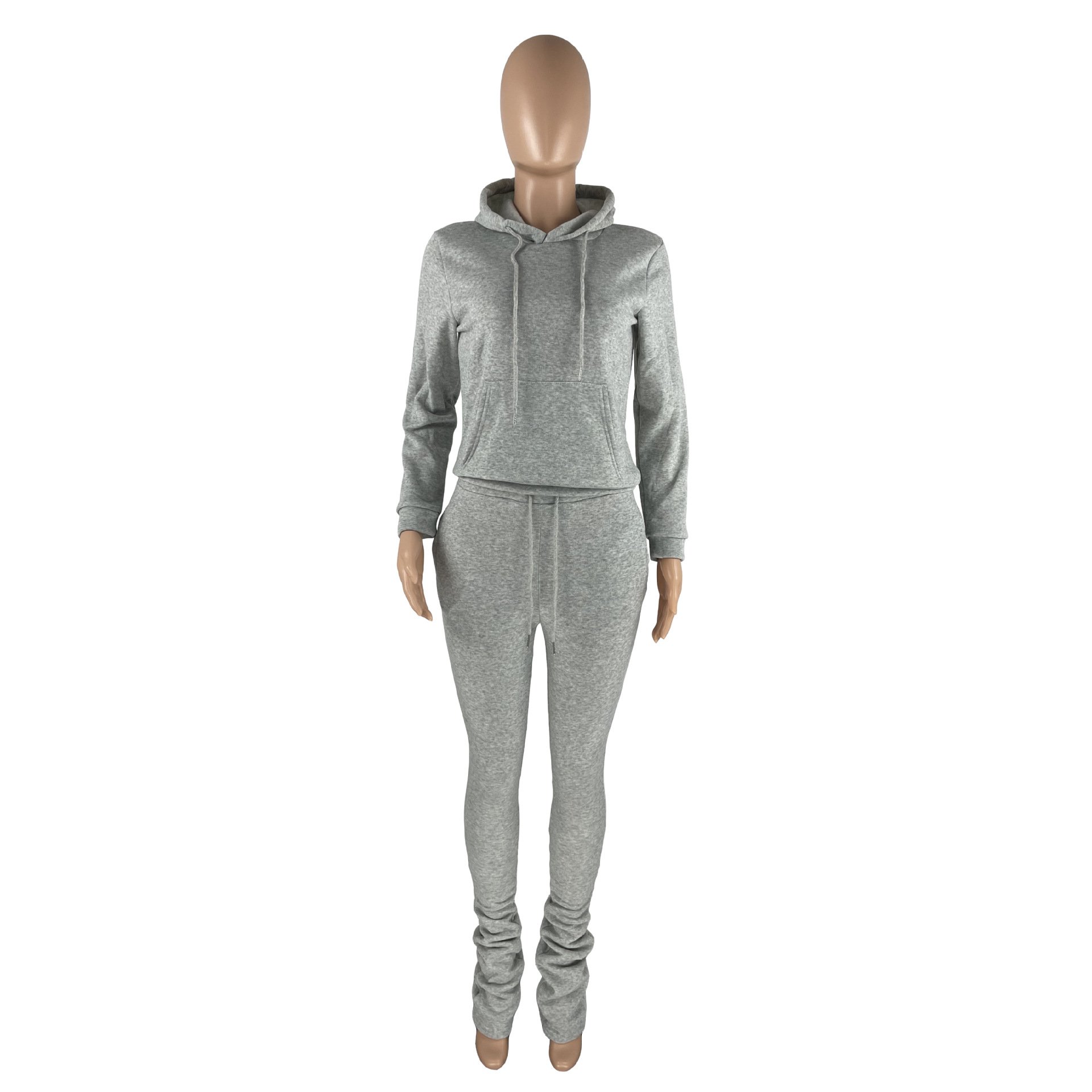 Fashion Custom Printing Logo Two Piece Set Tracksuits Jogger Solid Color 2 Piece Set Plus Size Soccer Outfits Autumn Women Sets