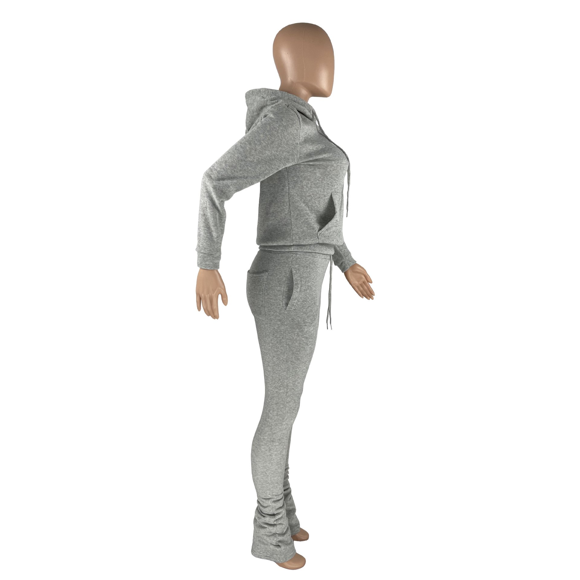 Fashion Custom Printing Logo Two Piece Set Tracksuits Jogger Solid Color 2 Piece Set Plus Size Soccer Outfits Autumn Women Sets