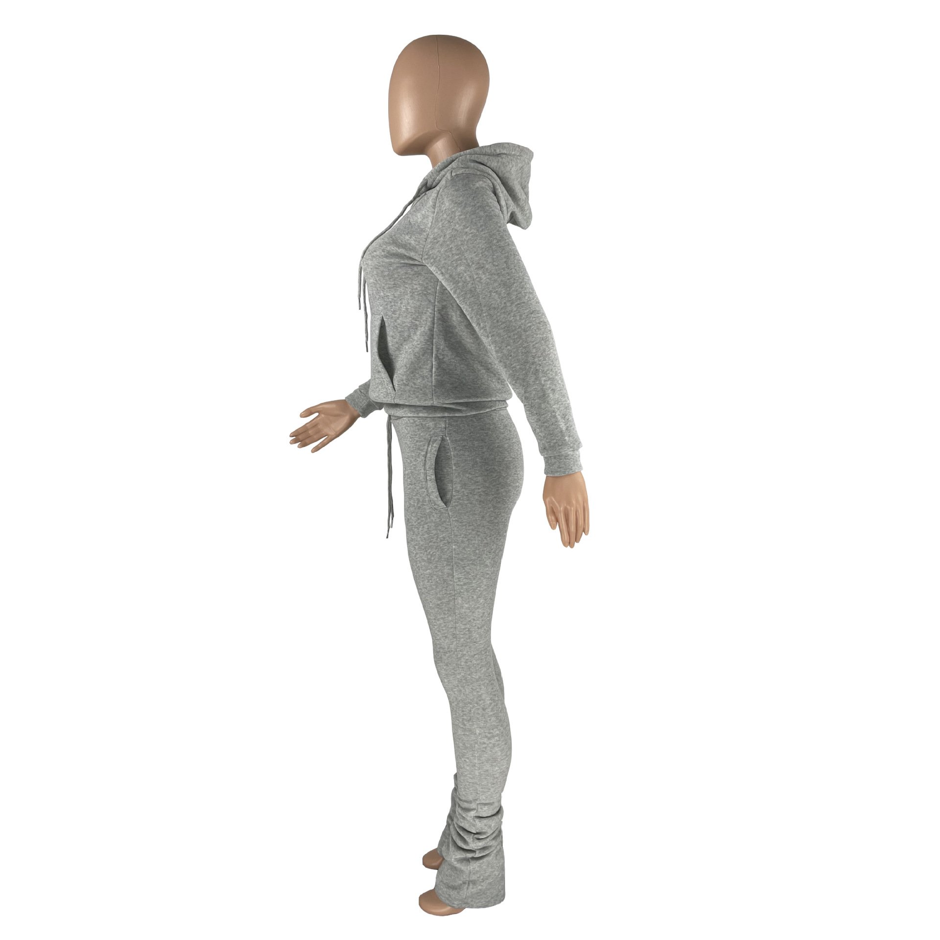 Fashion Custom Printing Logo Two Piece Set Tracksuits Jogger Solid Color 2 Piece Set Plus Size Soccer Outfits Autumn Women Sets
