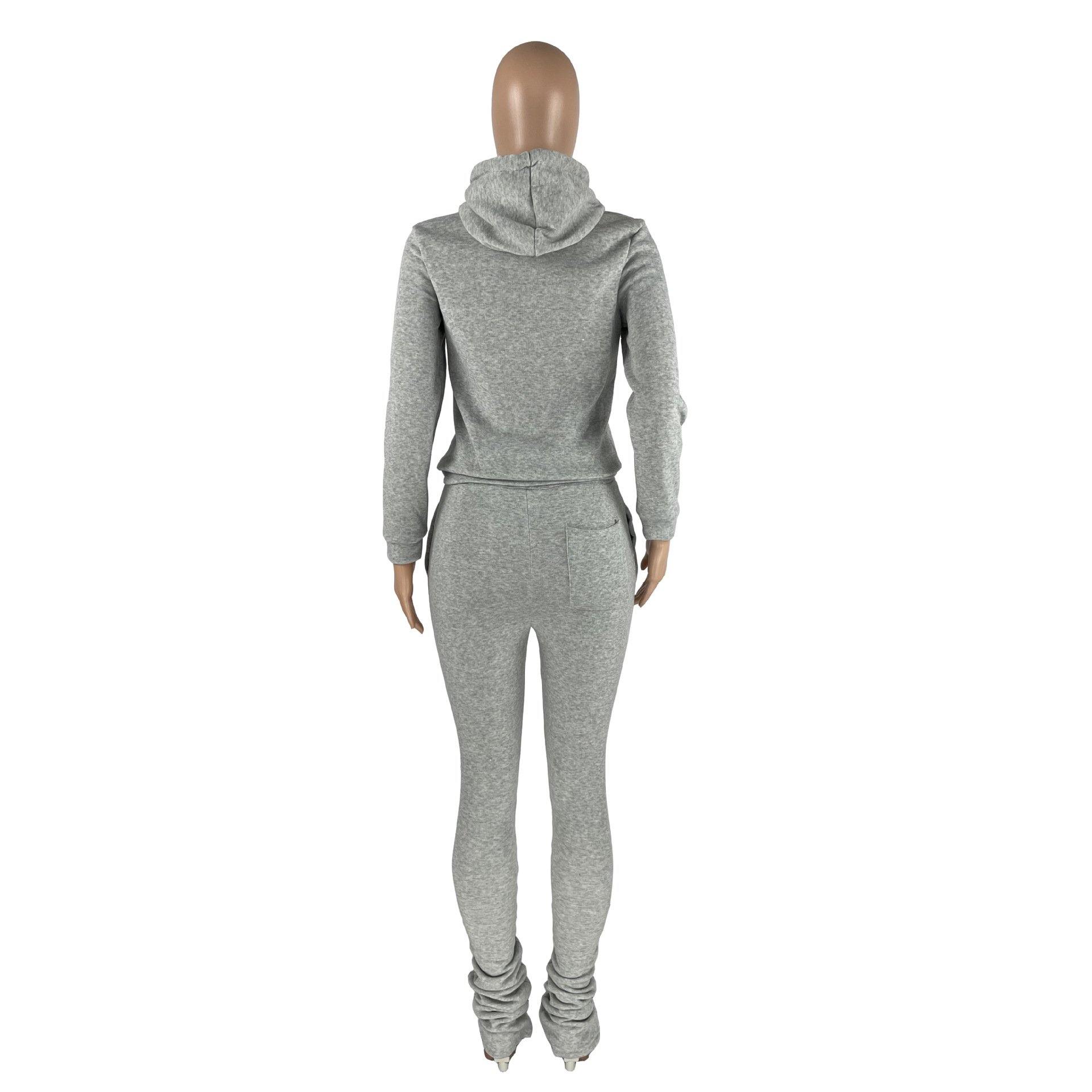 Fashion Custom Printing Logo Two Piece Set Tracksuits Jogger Solid Color 2 Piece Set Plus Size Soccer Outfits Autumn Women Sets