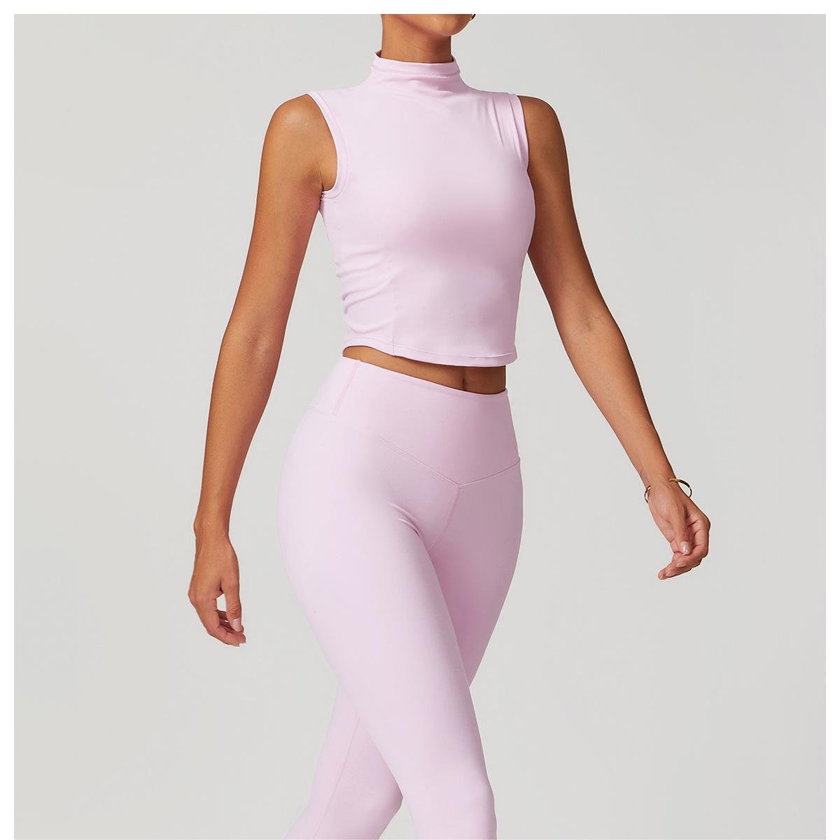 Custom Logo Seamless Yoga Set Women Pink Short Sleeve Top High Waist Leggings 2 Piece Skirt Tennis Workout Set Fitness Gym Sets