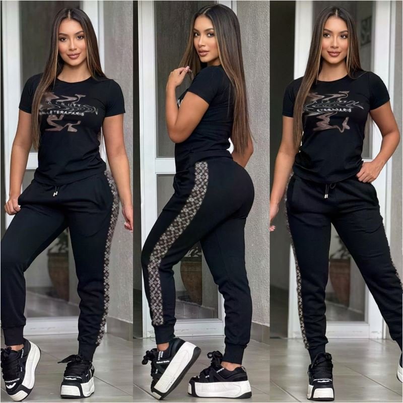 New arrival designer womens clothing New Fashion two piece women's sets Embroidered casual short sleeved top and pants set