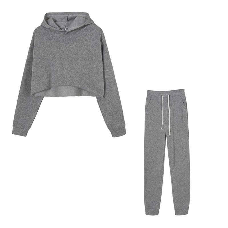 Wholesale Sports Sexy Tracksuits Outfits 2 Piece Custom 3d Embroidery Logo Leisure Plain Plus Size Jogger Jogger Women'S Sets
