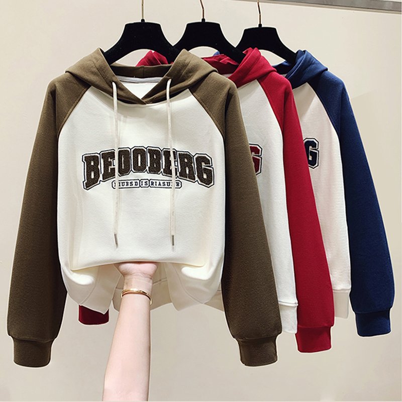 custom wholesale hoodi high quality 100% cotton plain cropped puff print hoodies set and sweatshirt for women manufacturer