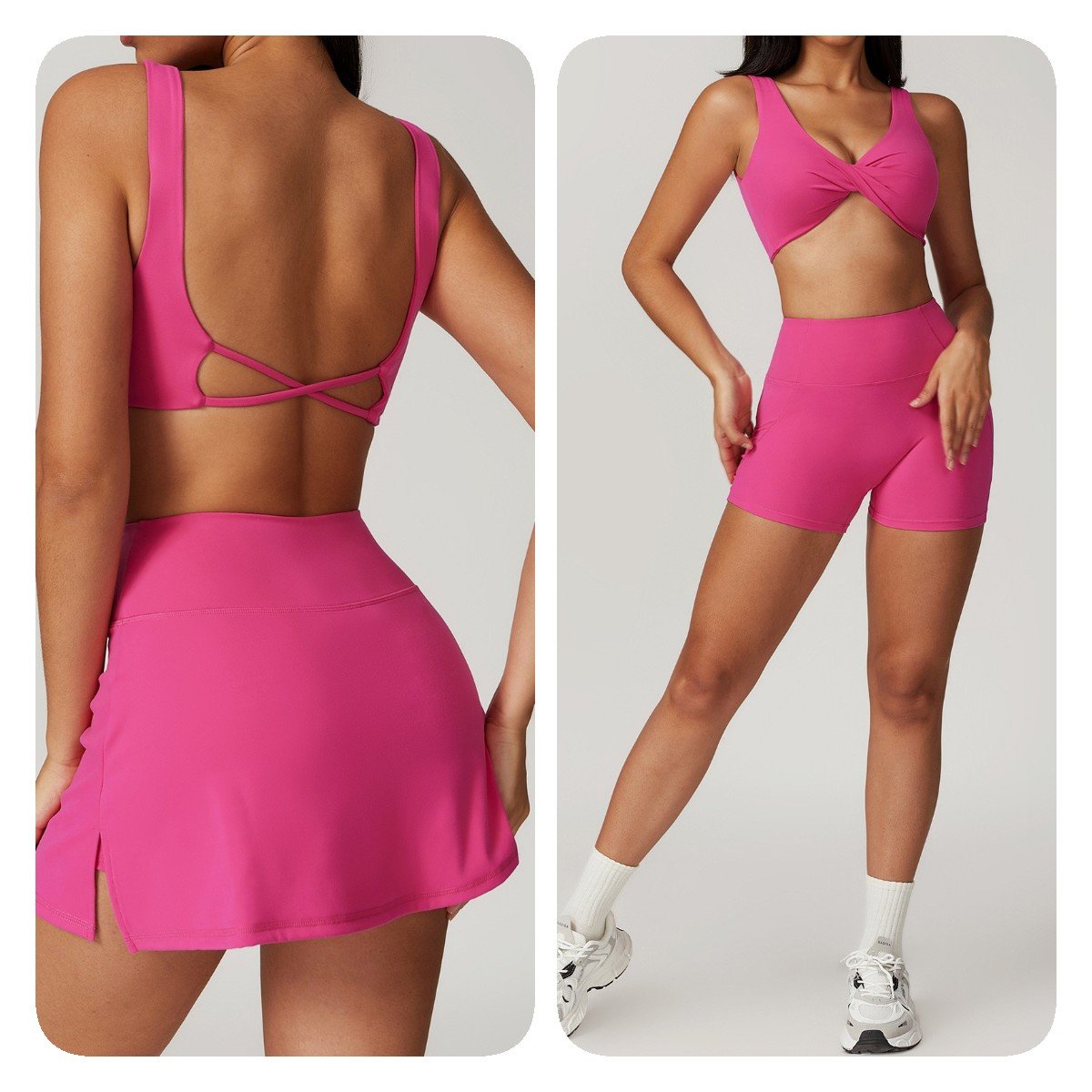 High Quality Two Style Gym Fitness Yoga Sportswear Women 7pcs Workout Yoga Sets For Women Mujer Athletic Sets Sport