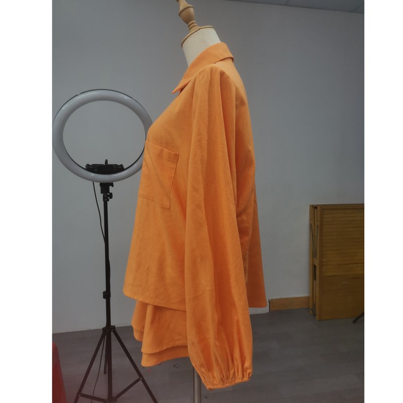 Custom High Quality 100% Cotton Linen Breathable Shirt Double Layers Shorts Two Pieces Sets Women's Summer Sets Elegant