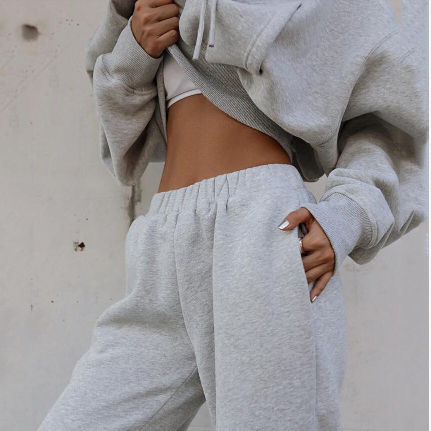 New Arrival High Waisted Breathable Hooded Woman Pants Set Fitness Set Clothing Custom Long Sleeve Women Set