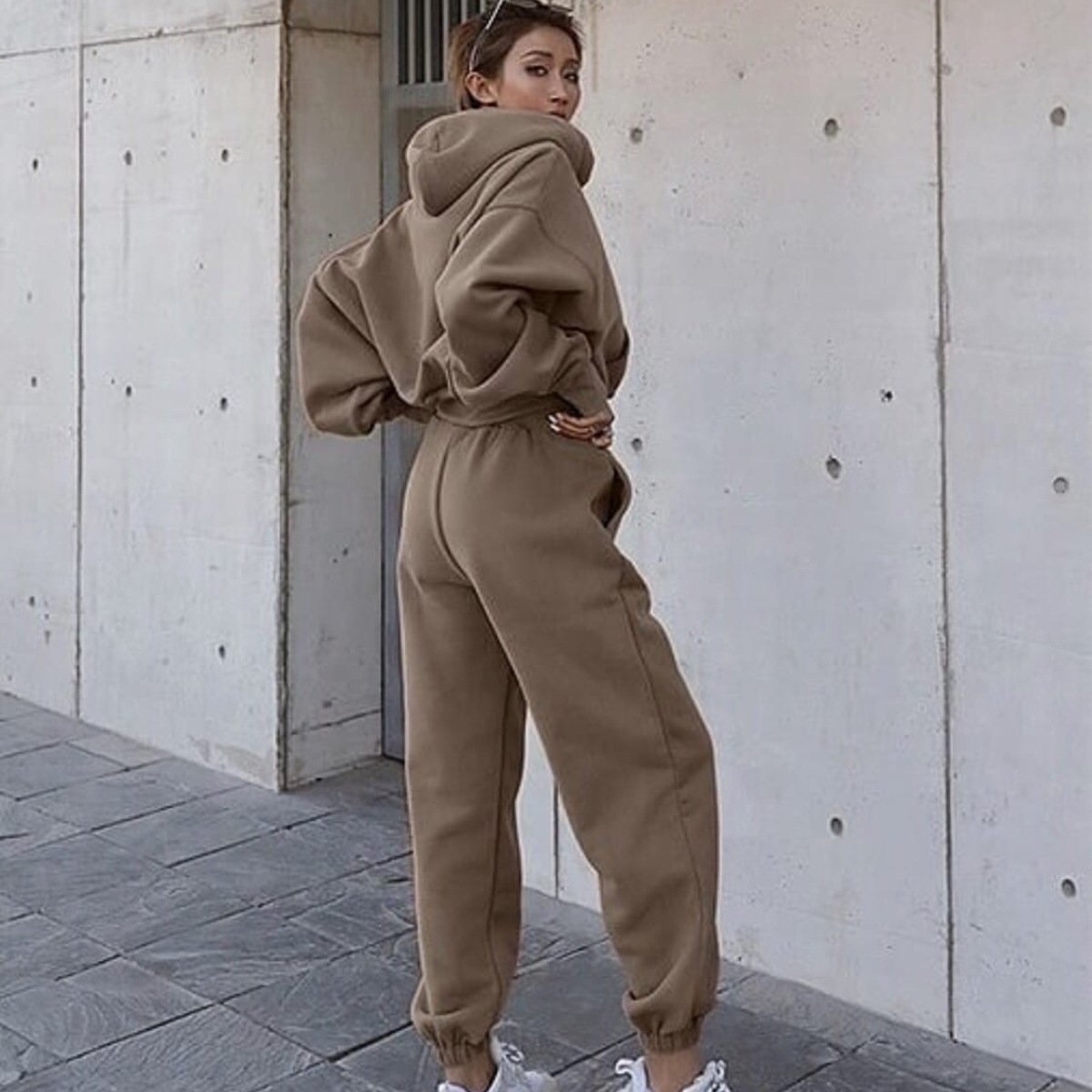 New Arrival High Waisted Breathable Hooded Woman Pants Set Fitness Set Clothing Custom Long Sleeve Women Set