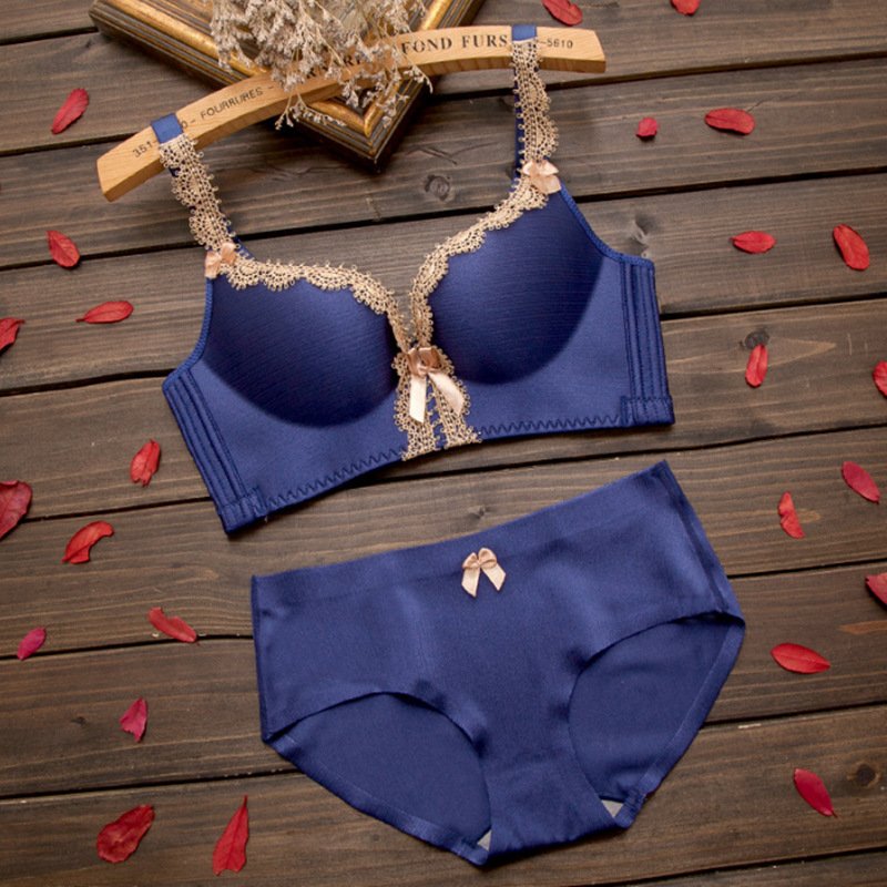 New Style Lace and Traceless Design Underwear and Bra Set Wireless Bra Set For Women