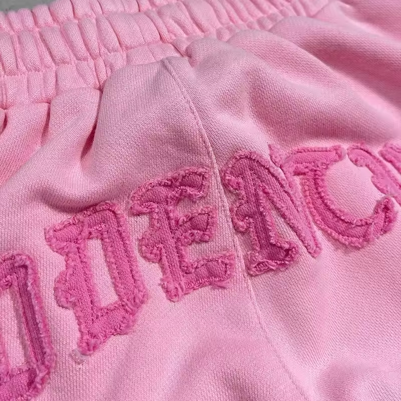 2024 Autumn New Custom Streetwear Acid Wash Distressed Patch Embroidery Cropped 2 Piece Jogger Set Tracksuits for Women
