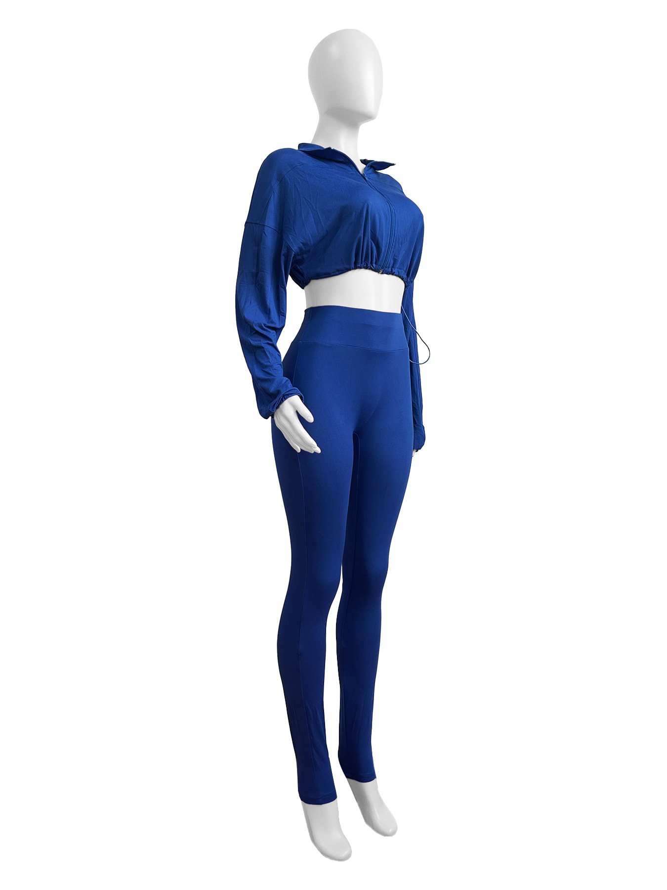 Candy Solid Color Bodycon Legging Fitness Training Jogging Wear Hollow Out Long Sleeve Two 2 Piece Pant Track Suit Women's Sets