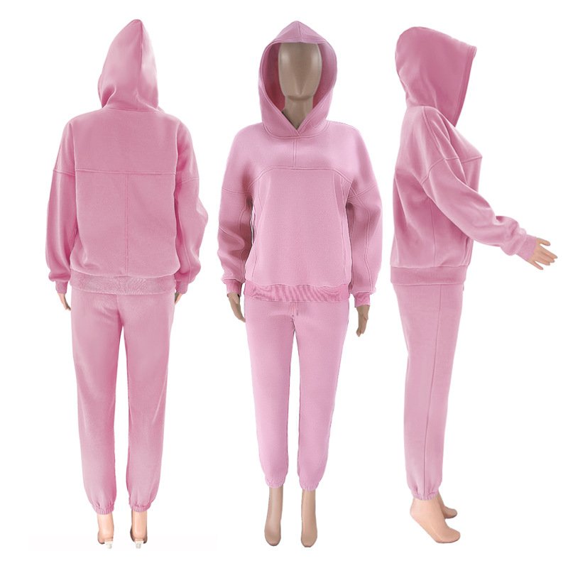 2025 New Polyester Spandex Hoodies Loungewear Women Sets Custom Logo Sports Tracksuits For Women Embroidery Printing Women'S Set