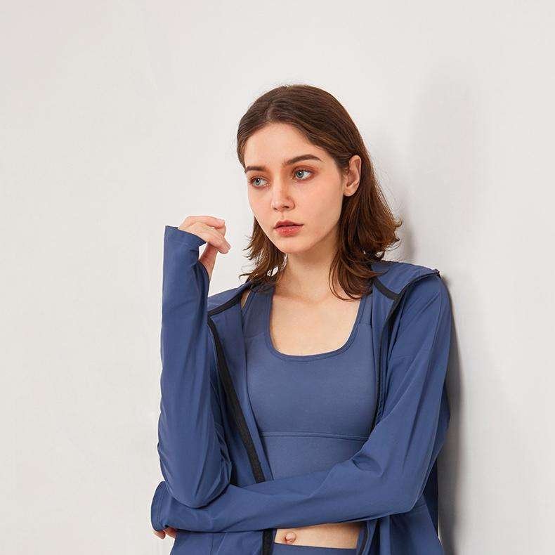 Custom Quick Dry Workout Fitness Gym Yoga Suit Women's Loose Coat Breathable Women Running Sports Coat With Zipper