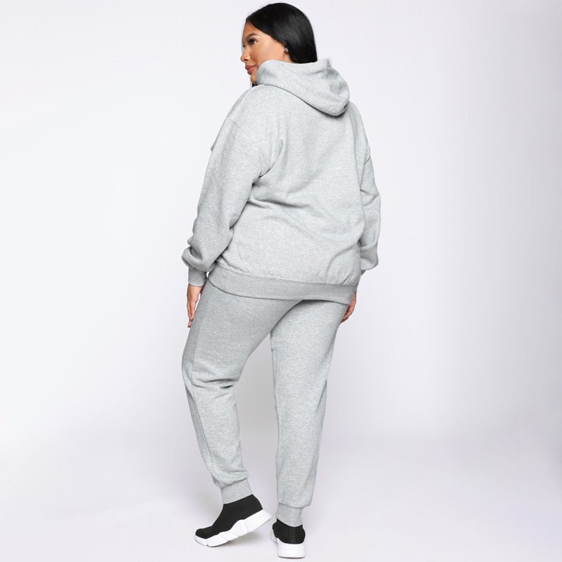 Women two piece set Fall and Winter sweatpants and hoodie set Plus Size Women's Cotton tracksuits for women sets