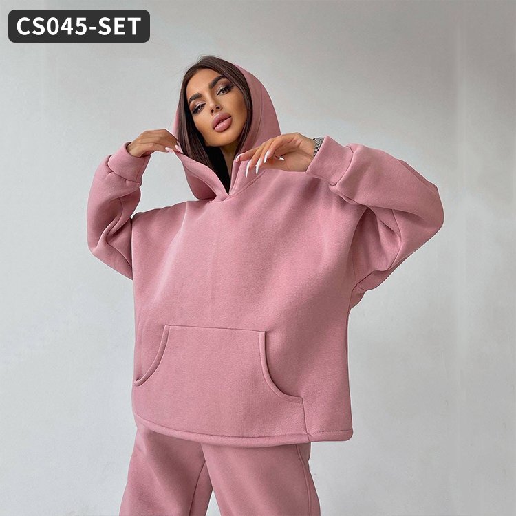 Customization Ladies Casual Plus Size Sweatshirts Hoodies Gym Fitness Girls Clothing Sets Plus Size Women's Sets Women's Set