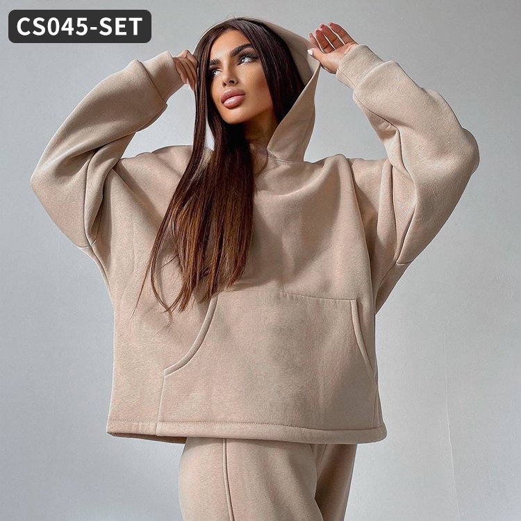 Customization Ladies Casual Plus Size Sweatshirts Hoodies Gym Fitness Girls Clothing Sets Plus Size Women's Sets Women's Set