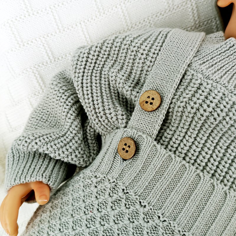 Paleo Baby Knitted Set 3 Pieces Baby Overall Set Winter Chunky Knit Sweater New Born Bloomers Clothes Set(price Only For Sweater