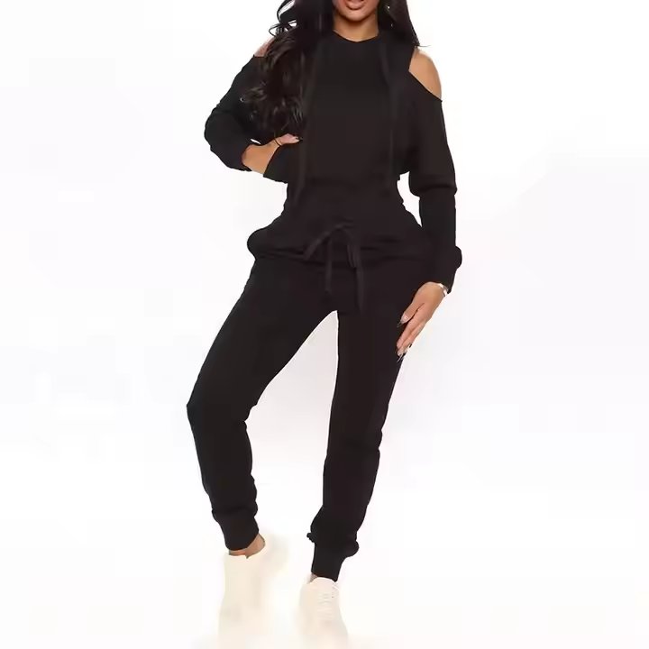 OEM Hot Sale Custom Thick Fleece Wholesale Women Clothing Sweatpants Hoodie Jogger Sets Plain Blank Sweatsuit Set Tracksuit