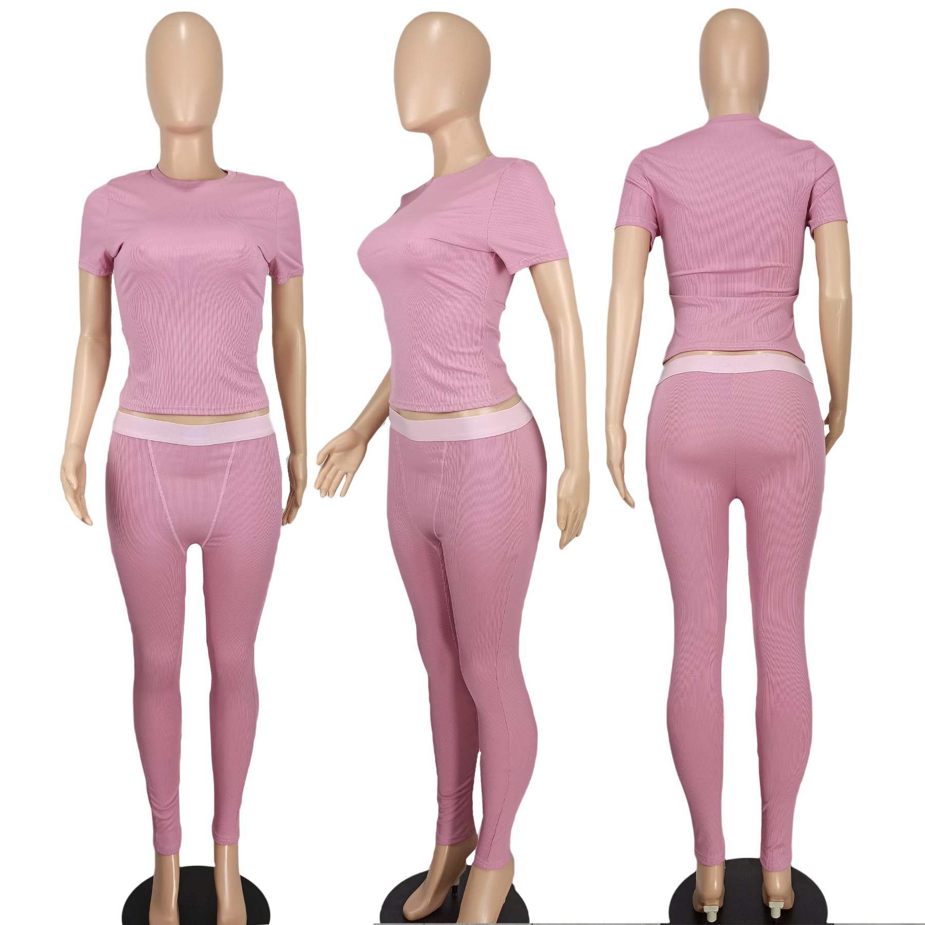 S 2XL women's tshirt and pants legging two pieces suit set for women clothing lounge wear dupe ropa de mujer Summer 2024 outfit