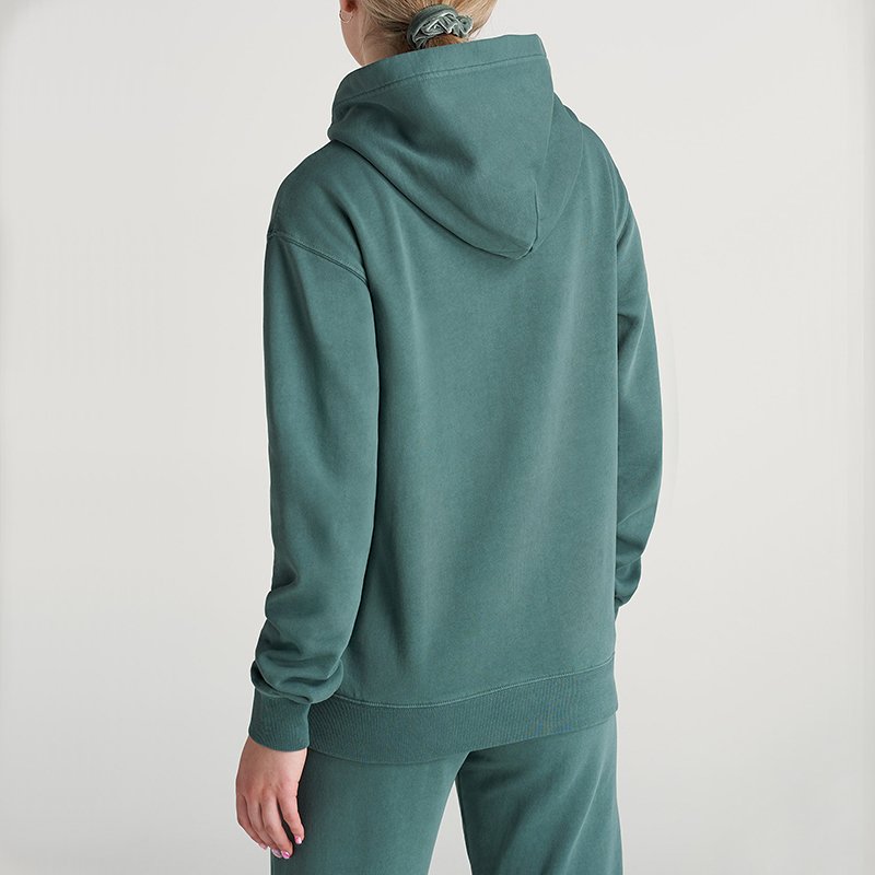 Custom women pullover sweatshirt and sweats pant loungewear set made from cotton and polyester fleece women's tall hoodie set