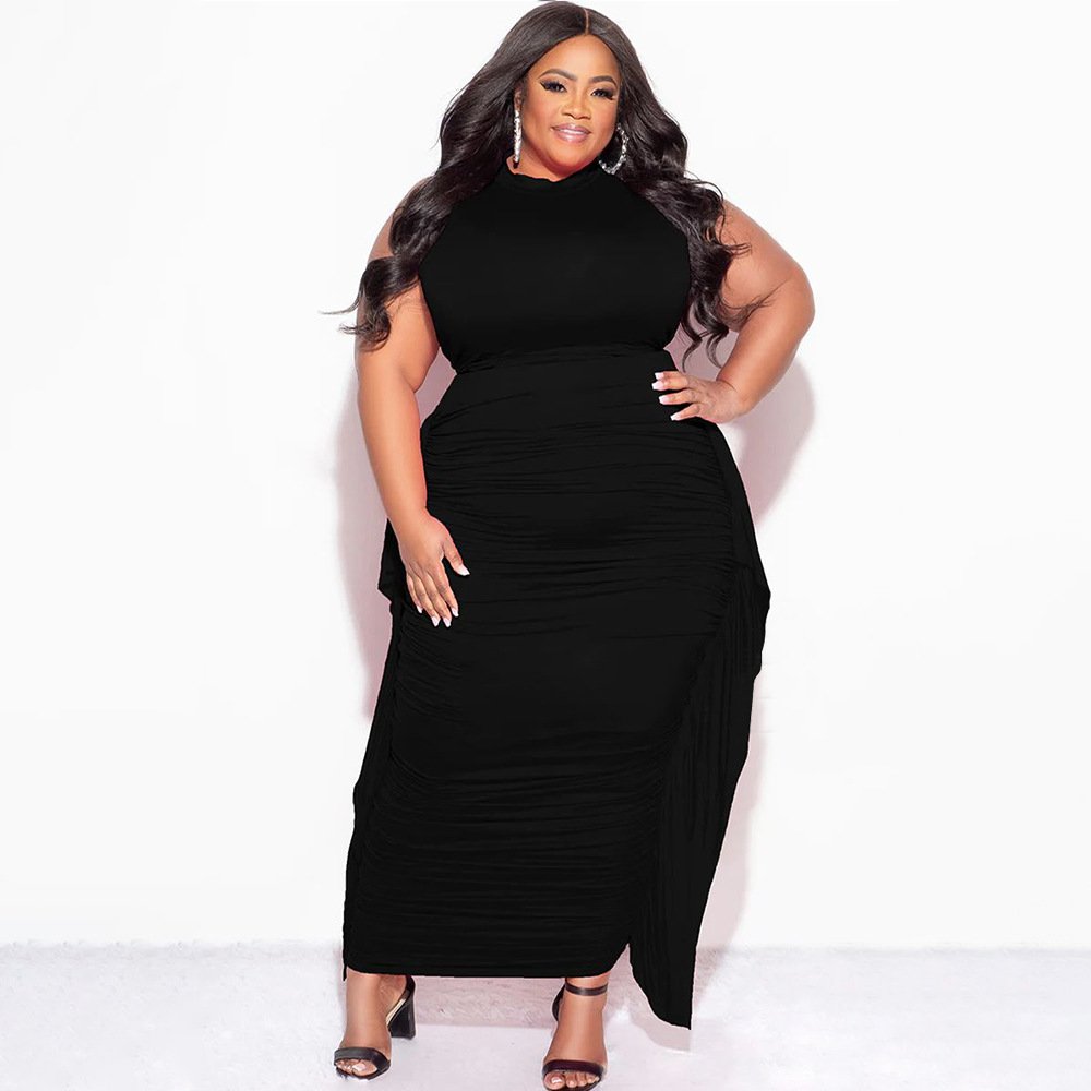 women's clothing summer 2024 Stylish plus size women's clothing Sexy tight sleeveless top with fringed skirt set