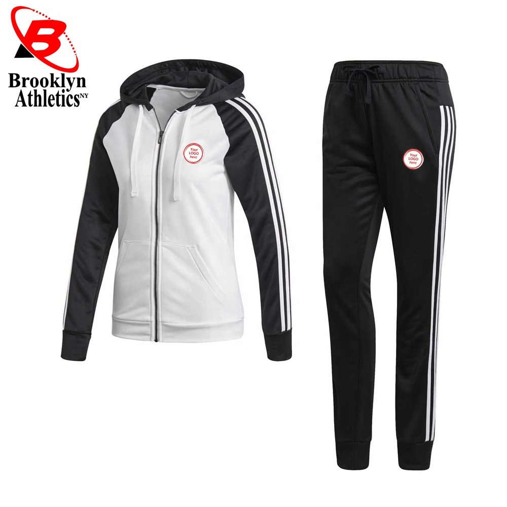 Design logo heavyweight ladies letter velour stacked pants 2pc tracksuit women's