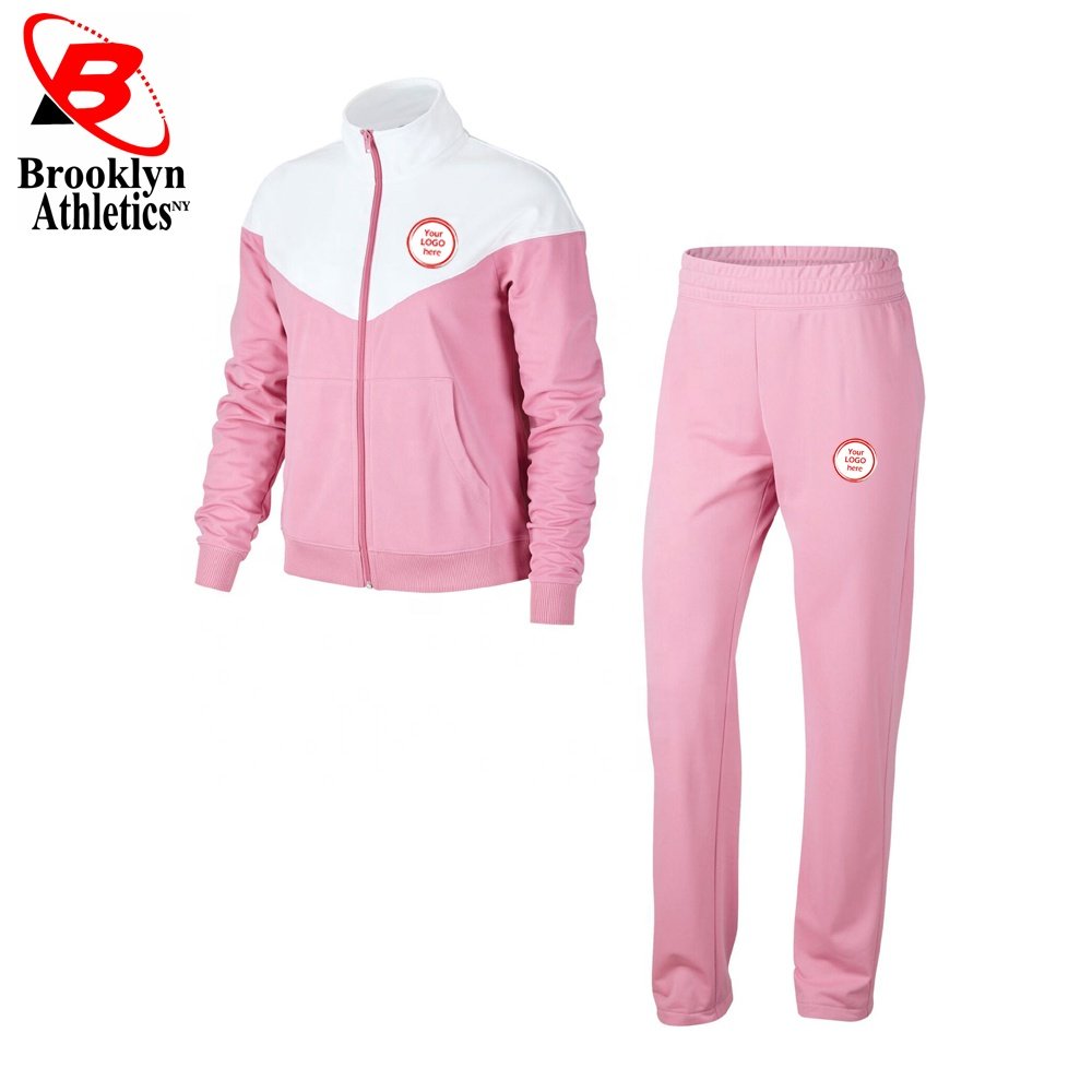 Design logo heavyweight ladies letter velour stacked pants 2pc tracksuit women's