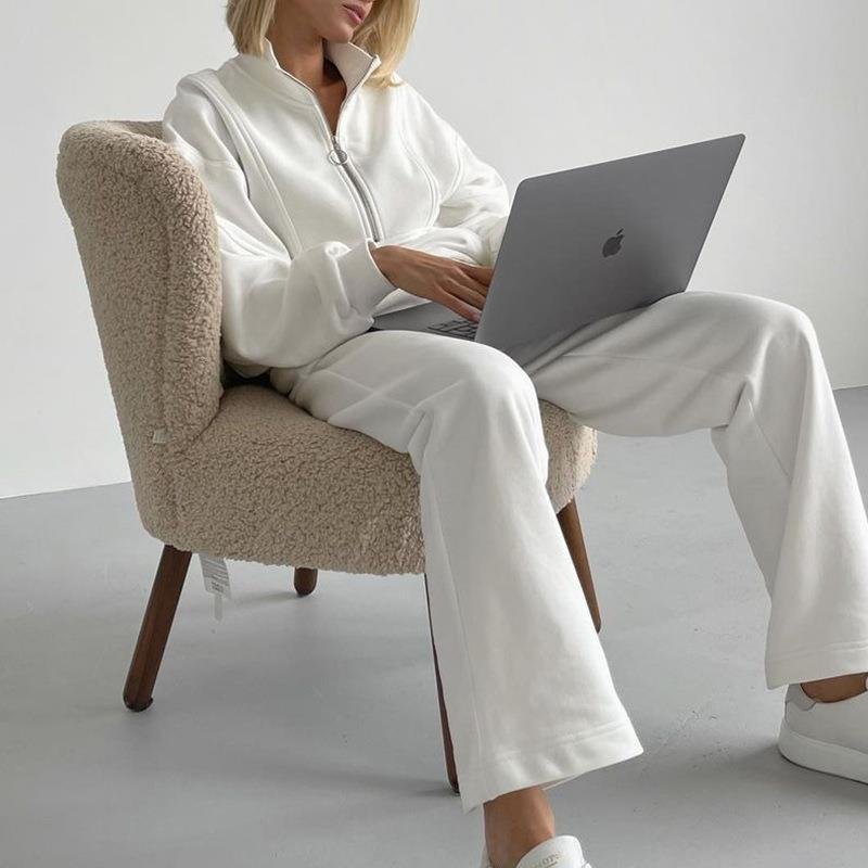 Fashion Casual Women's Suits Womens Half Zip Sweatshirt Loose Thickened Long Sleeve Women's Sets