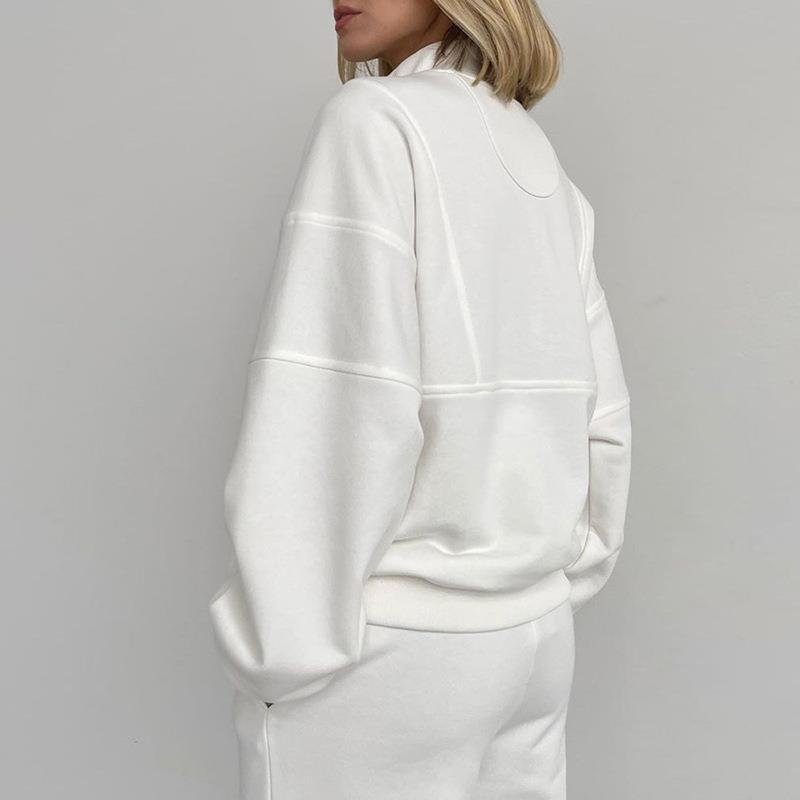 Fashion Casual Women's Suits Womens Half Zip Sweatshirt Loose Thickened Long Sleeve Women's Sets