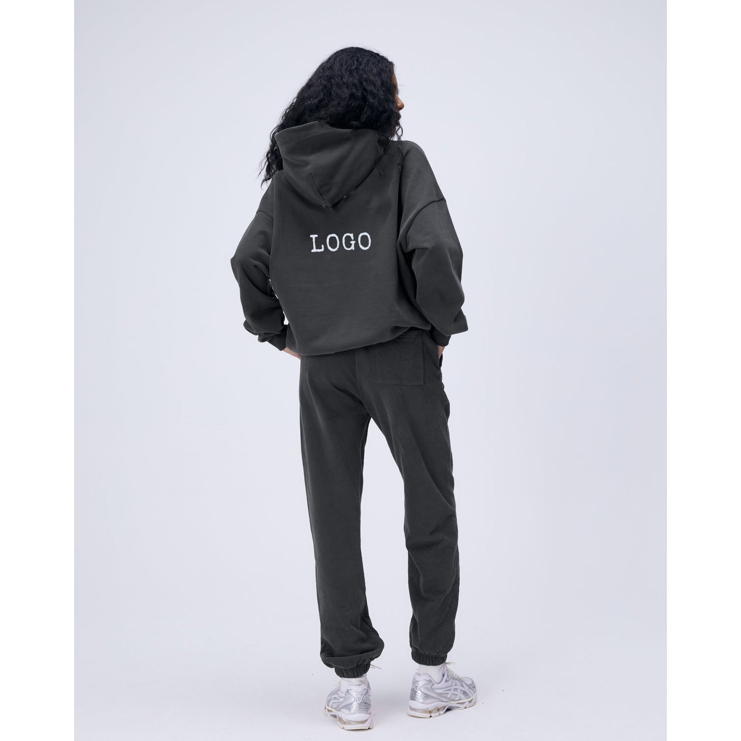 Fall 2024 women's clothing cotton tracksuit 2 piece harem pants and side pocket hoodie set custom women sweatsuit set